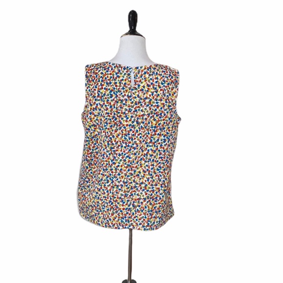 Talbots Rainbow Leaf Print Pleated Blouse Size Medium - Picture 6 of 9